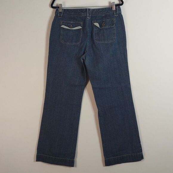 Eddie Bauer Dark Blue Flare & Wide Leg Jeans - Picture 10 of 12